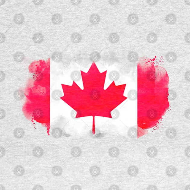 Canadian watercolor painting flag by Mig's Design Shop